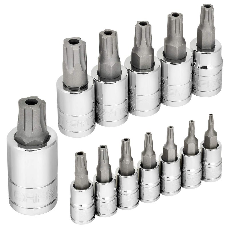 CARBYNE 13-Piece Tamper-Proof Torx Plus (aka 5 Lobe) Bit Socket Set, TPR-8/IPR-8 to TPR-60/IPR-60, S2 Steel Bits, CRV Sockets | 1/4 in., 3/8 in., & 1/2 in. Drive - Image 5